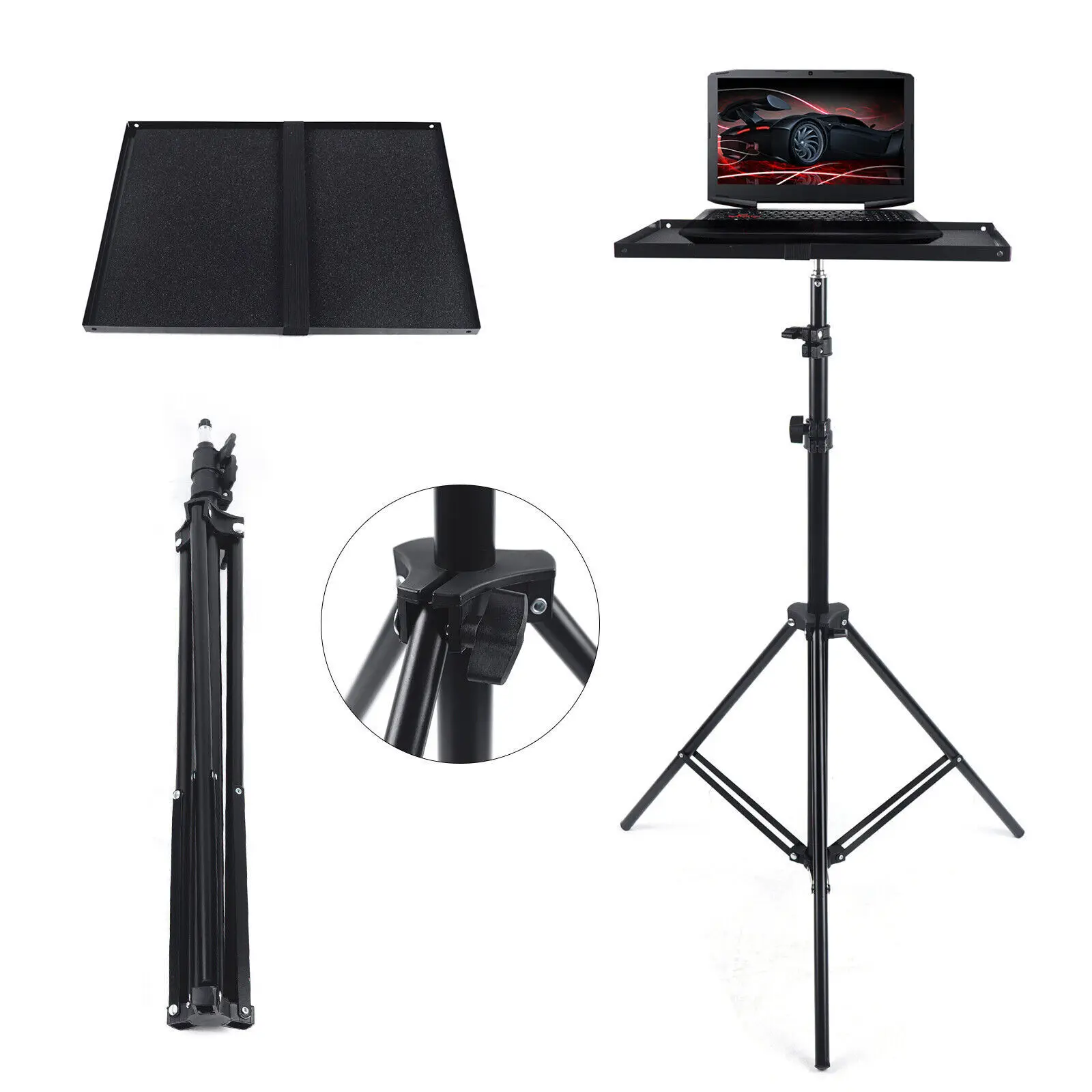 حامل جهاز عرض Loyalheartdy للكمبيوتر المحمول وحامل ثلاثي القوائم للكمبيوتر المحمول وحامل معدات Dj قابل للتعديل بارتفاع 27 - 74 بوصة