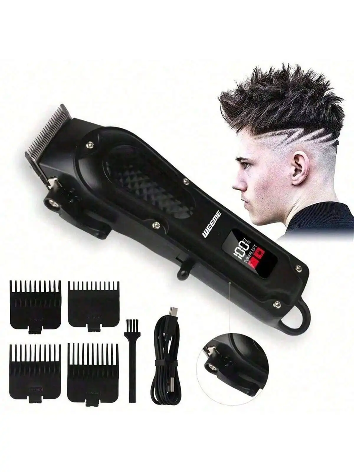 Professional USB Rechargeable Hair Clipper & Beard Trimmer, Cordless, Ideal Gift for Men