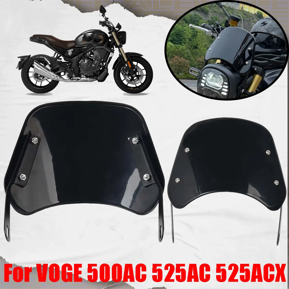 For VOGE 500AC 525AC 525ACX AC525X ACX525 525 ACX Motorcycle Accessories Retro Windscreen Windshield Wind Screen Deflector Guard