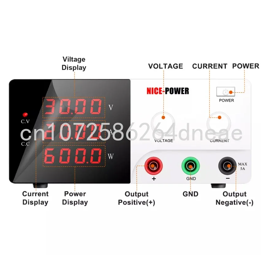 For Repairing Testing Measuring Charging DC Bench Switch 30V/20A Big Power Supply Variable with 4-Digits Displaying