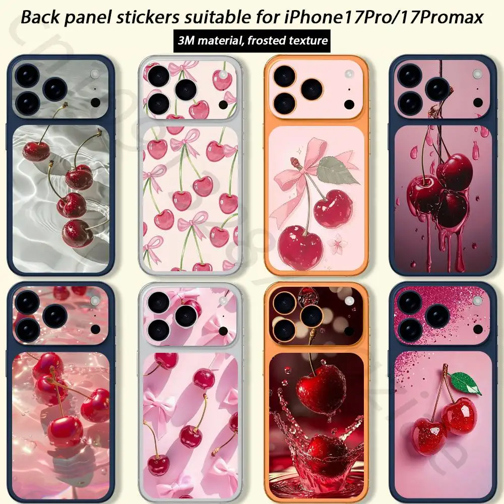 

Cherry Fruit For iPhone 17 pro Max /17 pro Full Cover Decal Skin Wrap 3D Colorful Rear Protective Sticker Film