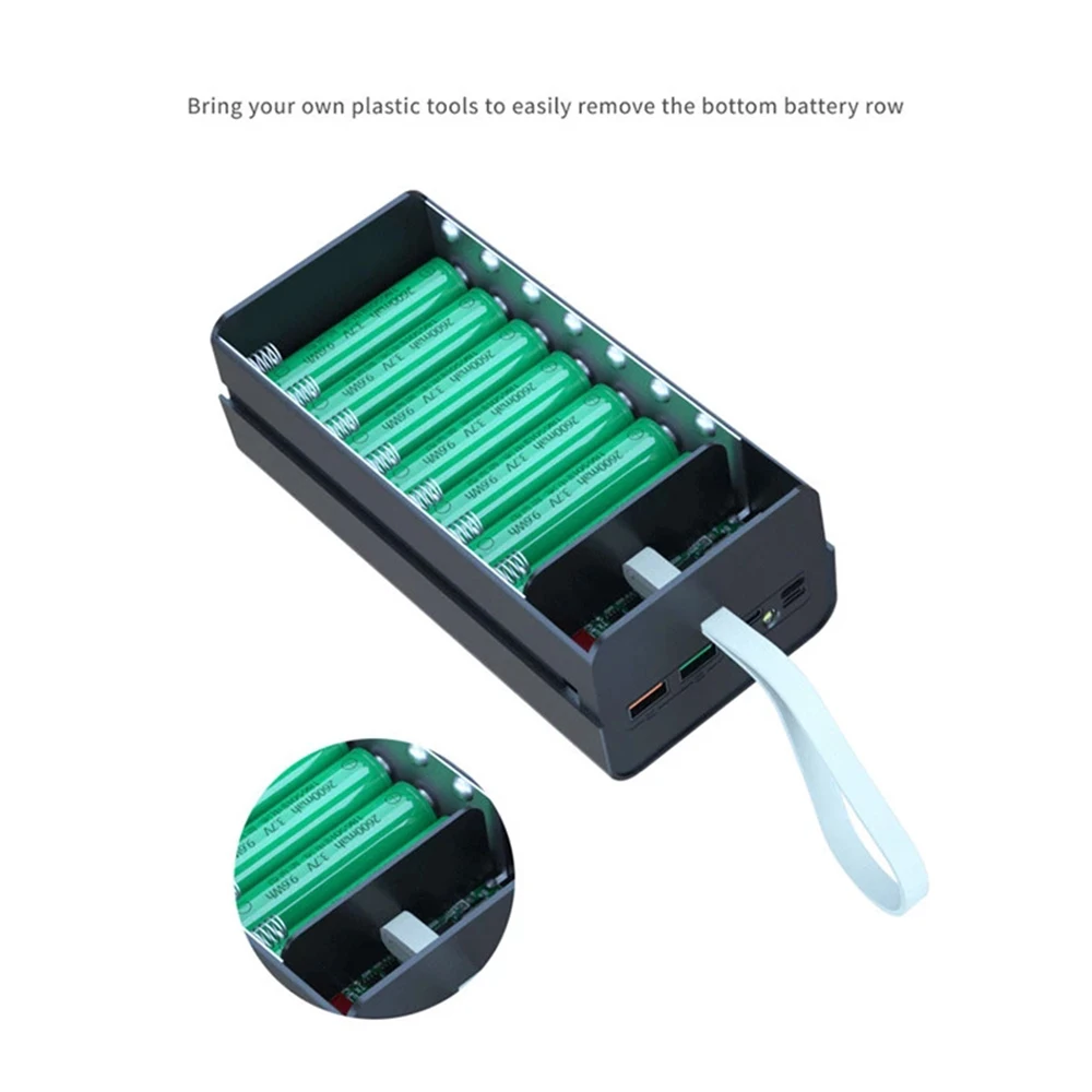 New Welding Free 21*18650 Battery Power Bank Charger Box PD 22.5W Quick Charger Case 18650 Battery Storage Box DIY Charger Case