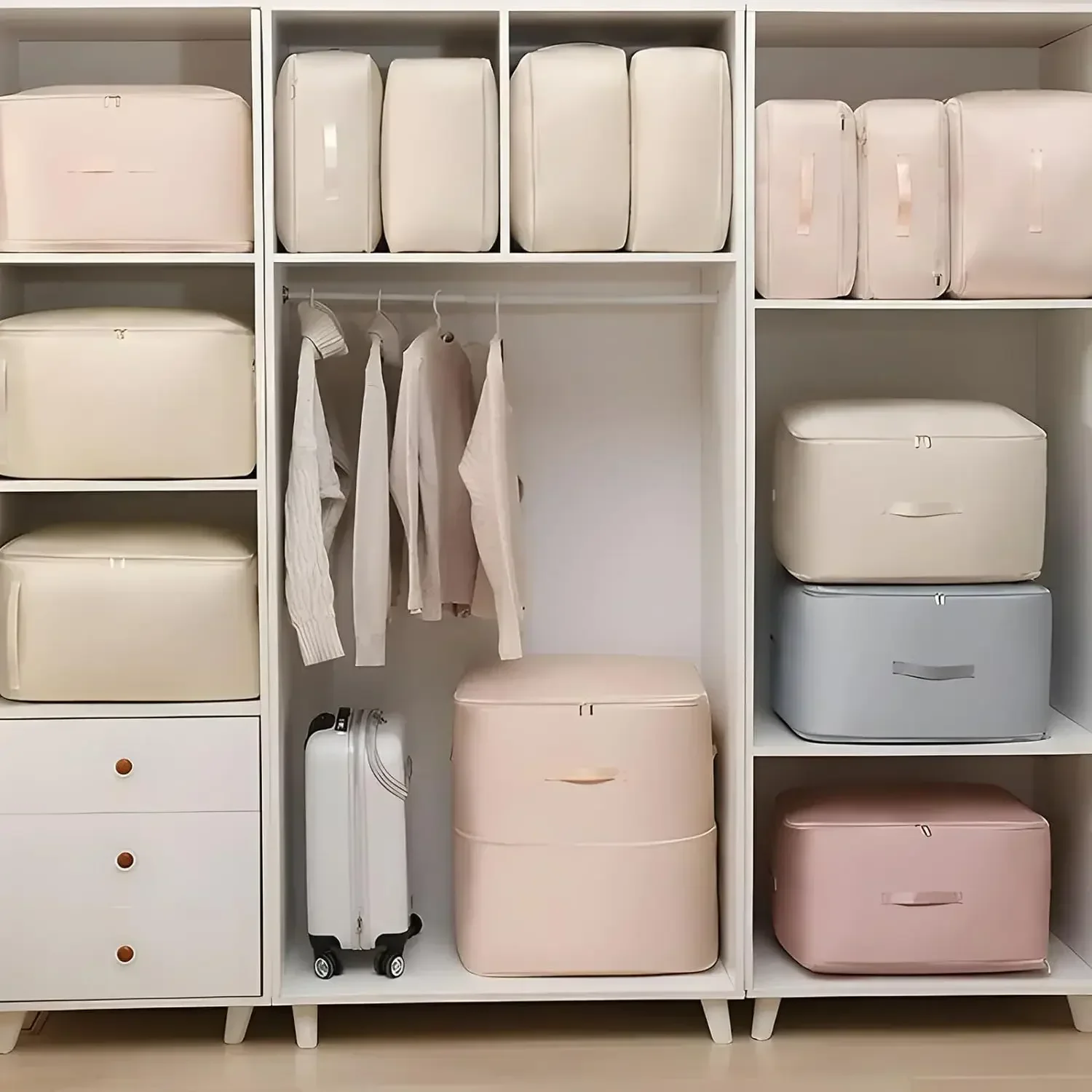 1/3pcs Large Compression Bag Quilt Clothes Closet Cabinet Organizer Storagepouch Ultra Space Saving Self Compression Organizer