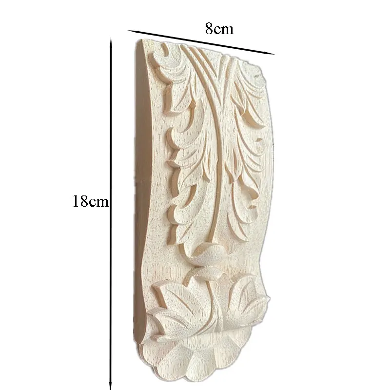 18cm 23cm Carved Wooden Corbel Bracket Classic Rubber Applique Retro Furniture Craft Decor Wood Figurines Miniatures Ornaments