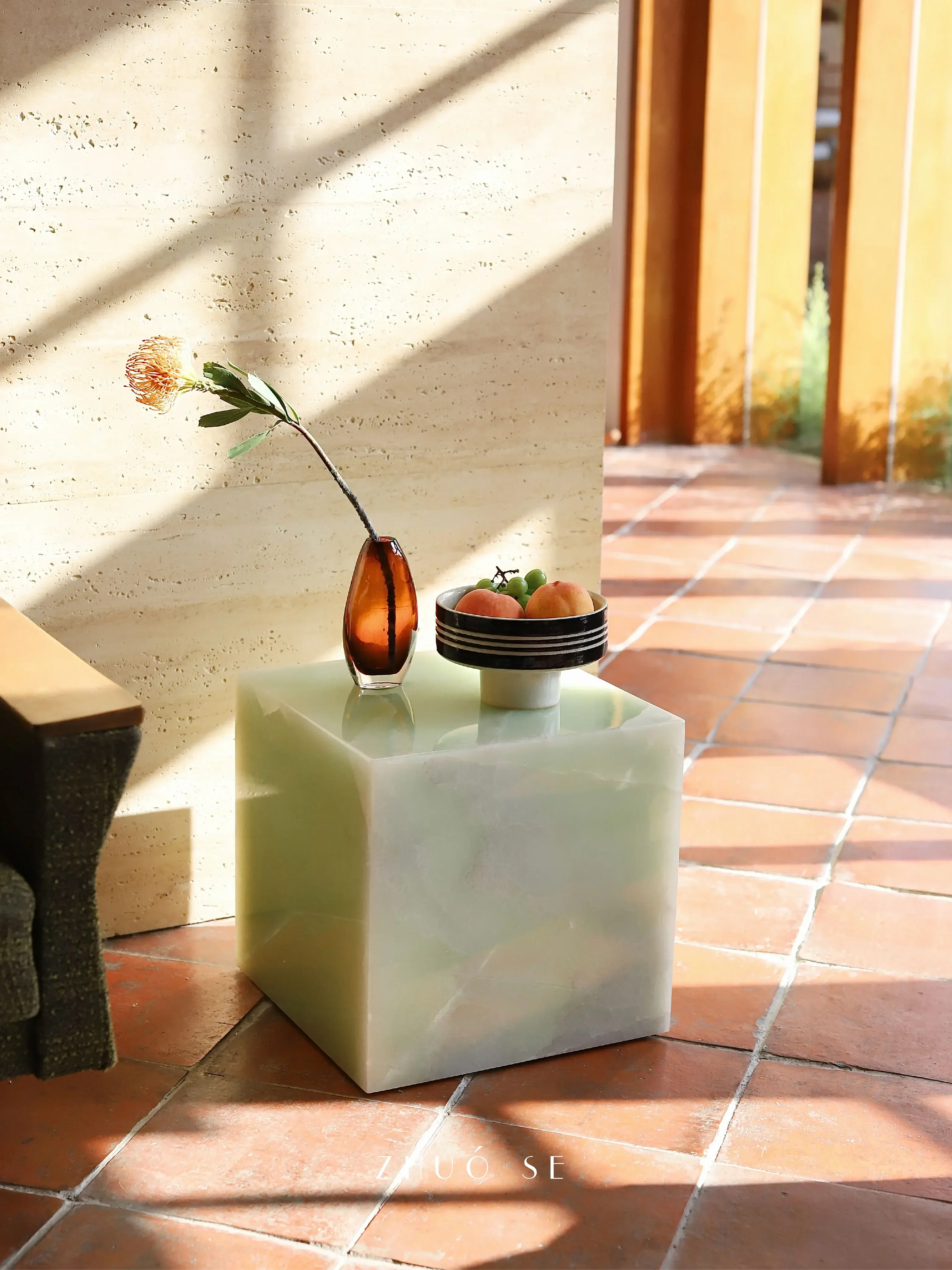 natural marble living room corner few jade light luxury small coffee table modern simple
