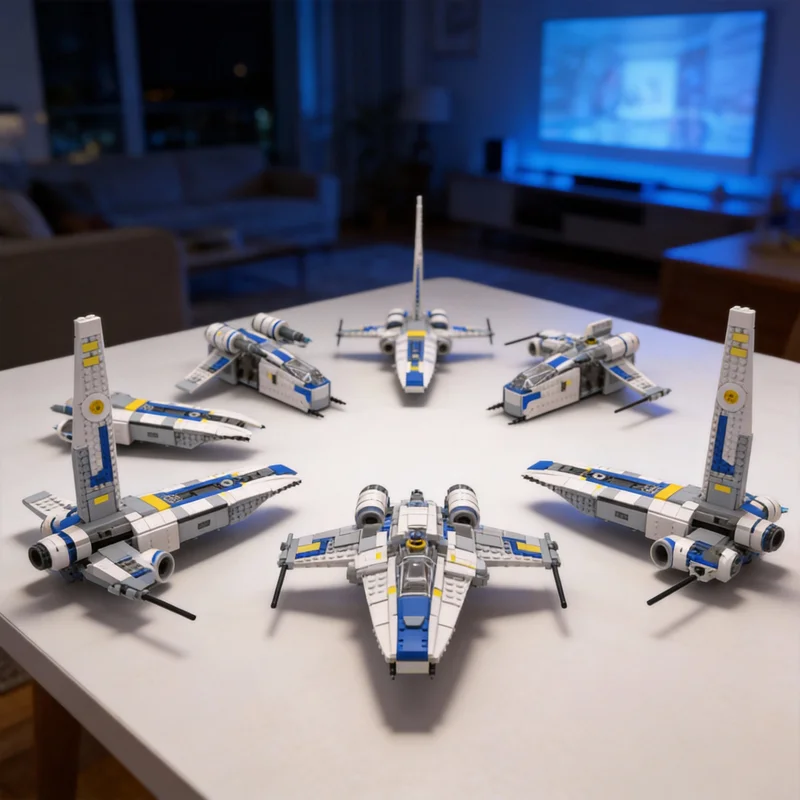 

Набор для сборки MOC 6 в 1: 487 деталей, альтернативные варианты конфигураций, модель звездолета бунтарей, строительные блоки, декор для дома, подарок