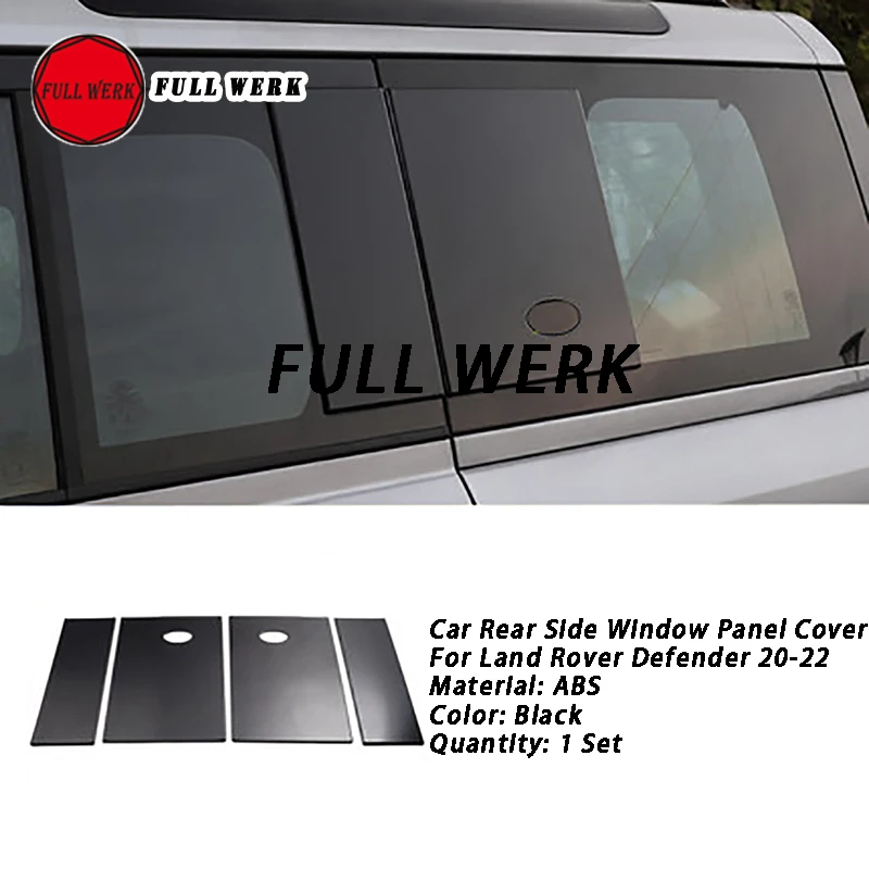 4pcs/Set ABS Car Rear Side Window Panel Decoration Cover Sticker Plate fit for Land Rover Defender 20-22 Exterior Accessory