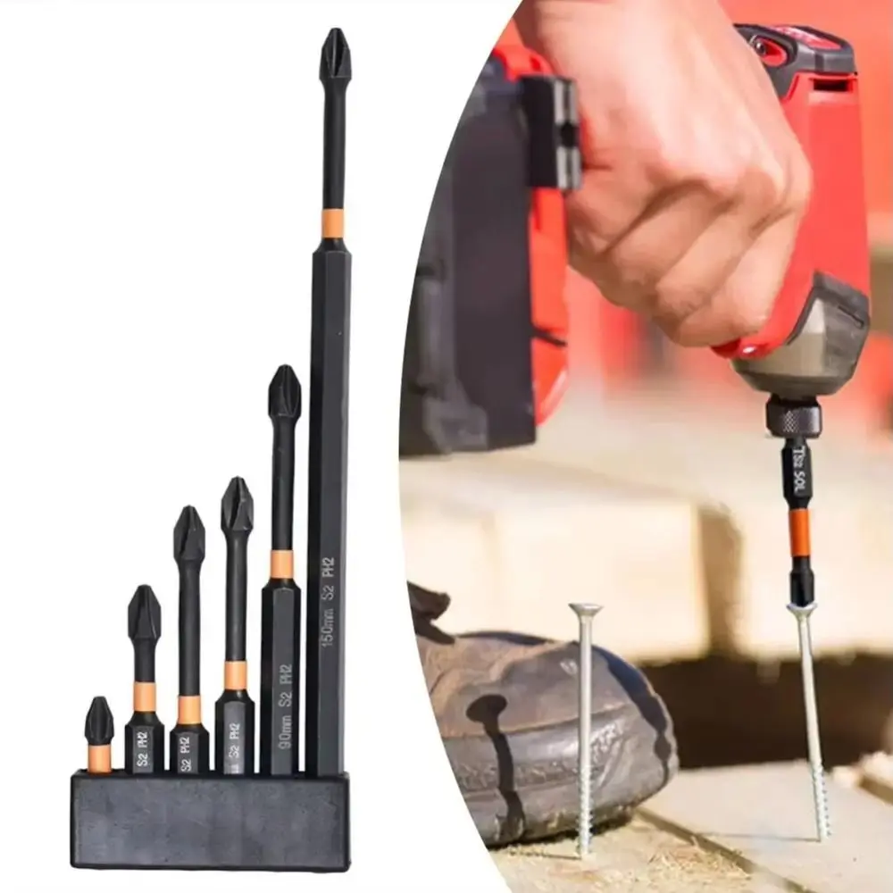 

3 шт. S2 ударная отвертка PH2 крест 50-70 мм магнитная крестовая отвертка противоскользящая антикоррозийная отвертка набор