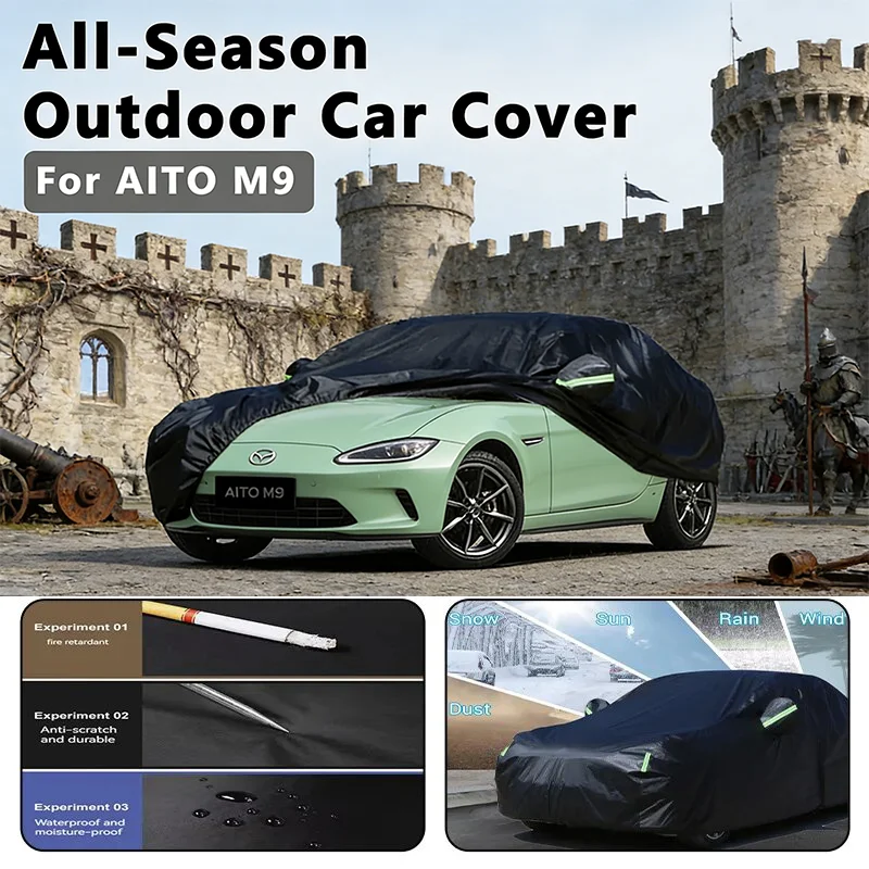 

For AITO M9 Car Full Cover - Outdoor Waterproof Snowproof Sunshade, Winter & Summer All Weather Auto Protection Accessories