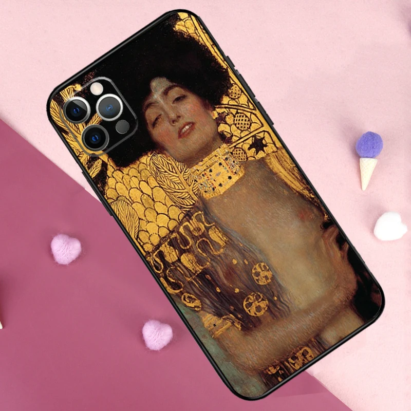 Kiss by Gustav Klimt Phone Case For iPhone 11 12 13 14 15 16 Pro Max Mini 14 15 16 Plus X XR XS Max 7 8 Cover