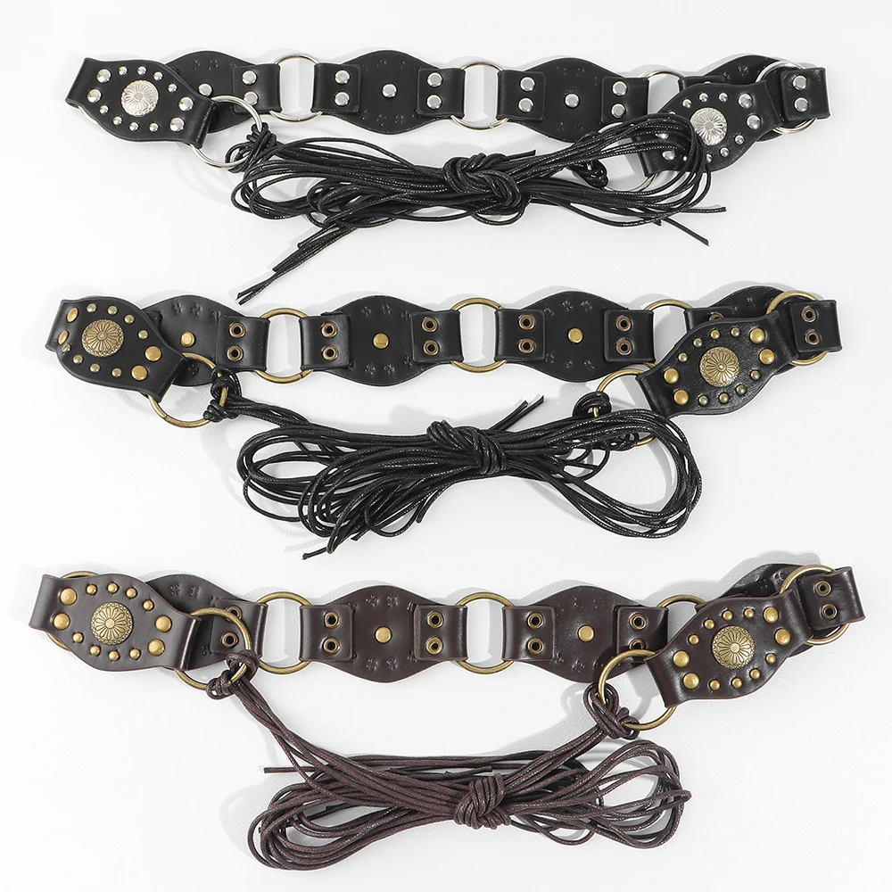 Nieuwe Riem Voor Dames Retro Bohemian Chic Sue Gevlochten Riem Riem Met Rok Broek Brede Riem