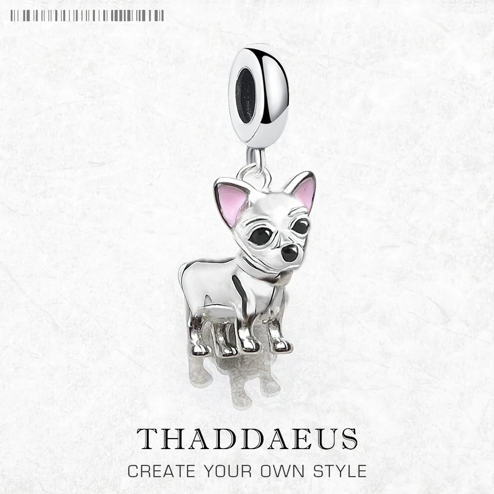 Chihuahua Dog Pendant 925 Sterling Silver Pet Dangle Charm Women Men Cute Gift Fine Jewelry