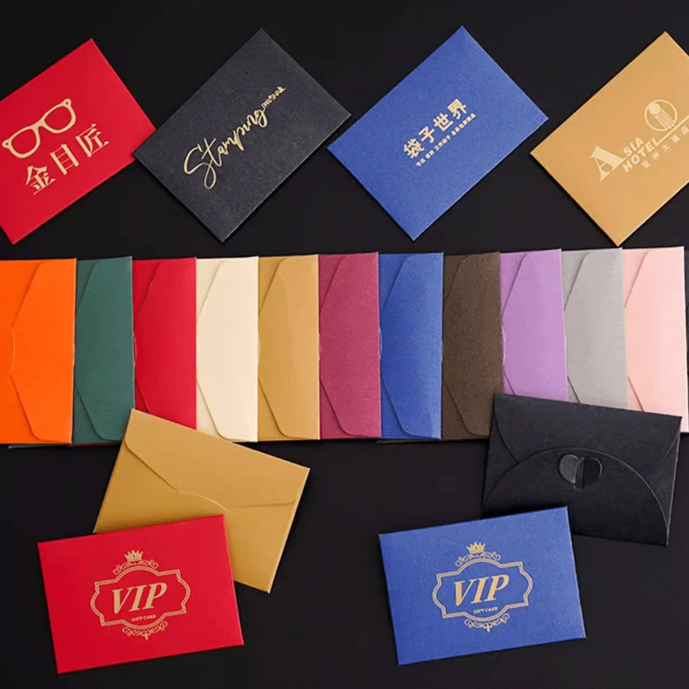 45pcs Golden Foil Gift Envelope 70x100mm VIP Printed Envelope