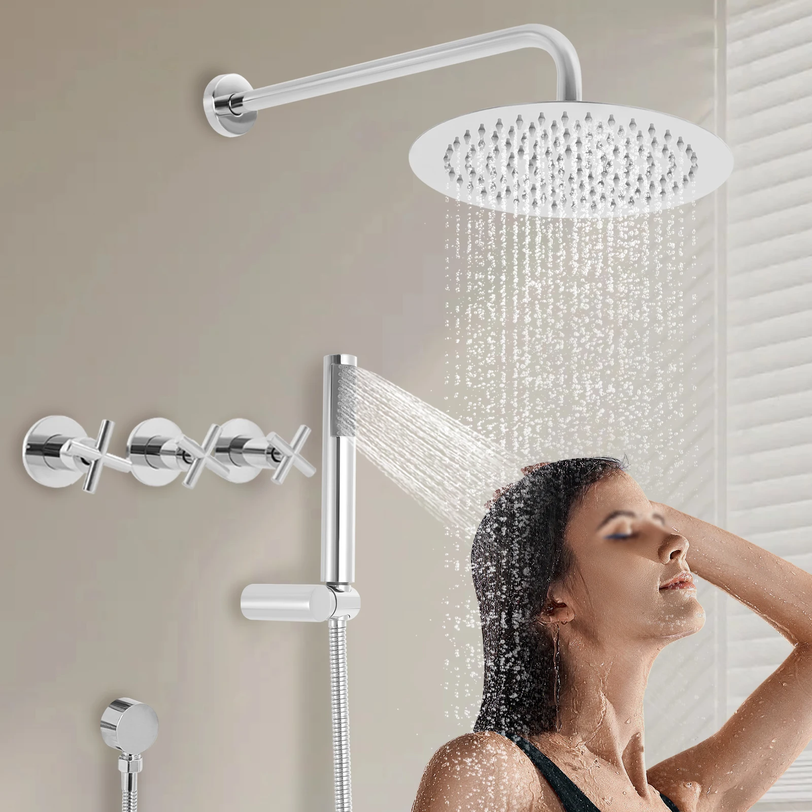 

Современный душевой набор, 10-дюймовый душевой комплект с ручным распылителем, настенный душевой набор для домов, отелей, гостевых домов