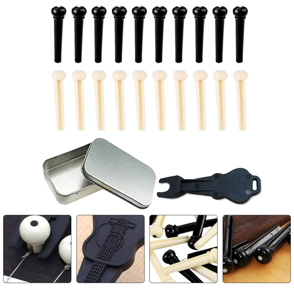

Guitar String Set Plastic Pin Acoustic Bridge Pegs for Fixing with Puller Tuning