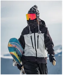 John Snow Men and Women's Winter Waterproof Warm Ski Jacket Professional Breathable Mountaineering Jacket Outdoor Snow Coat