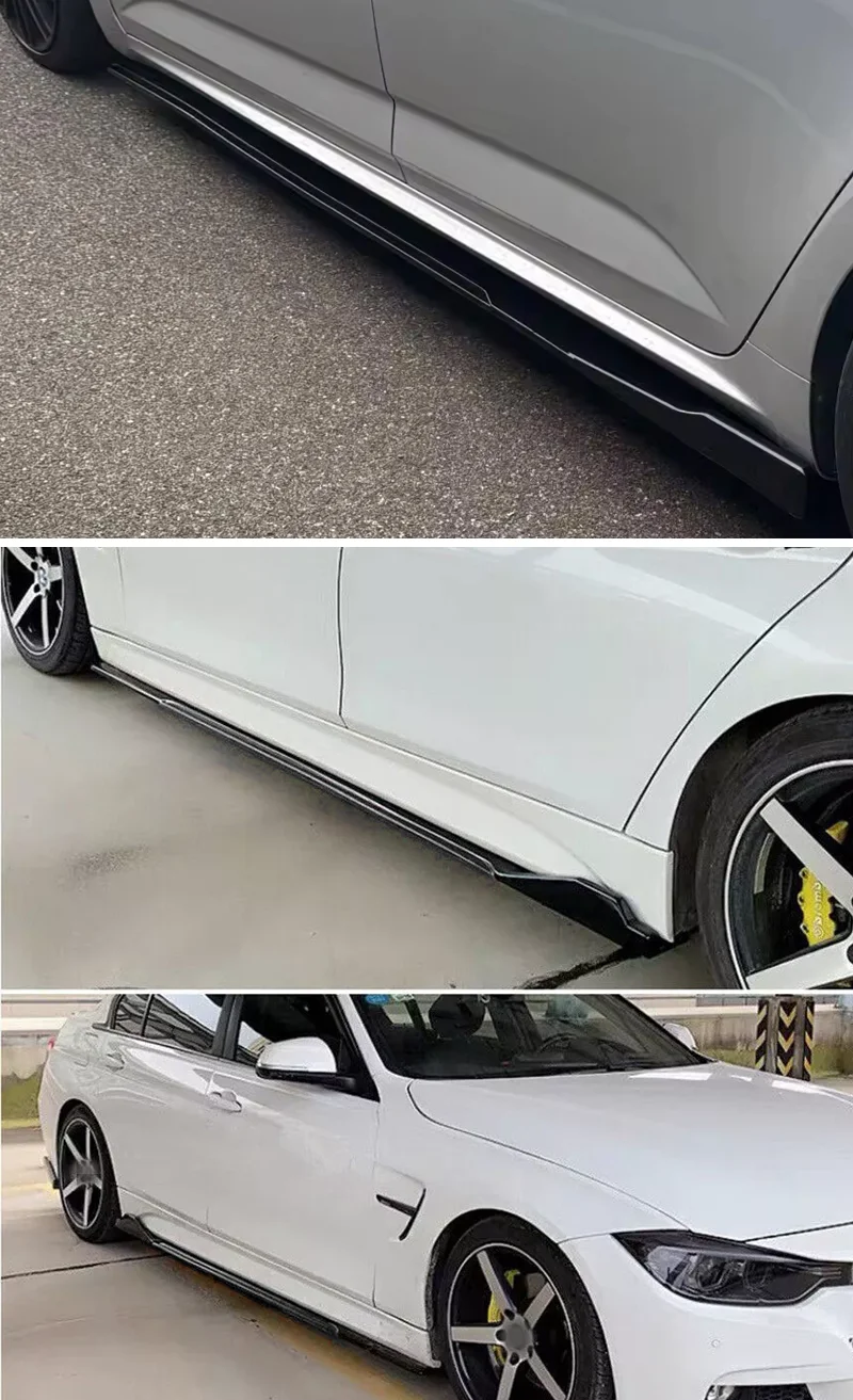 Für 2015+ Mercedes-Benz Zubehör W205 C63 C43 4 Türen AMG C-Klasse Seitenschweller Verlängerungsdiffusor 8 Stück ABS Lippe – Detail 2