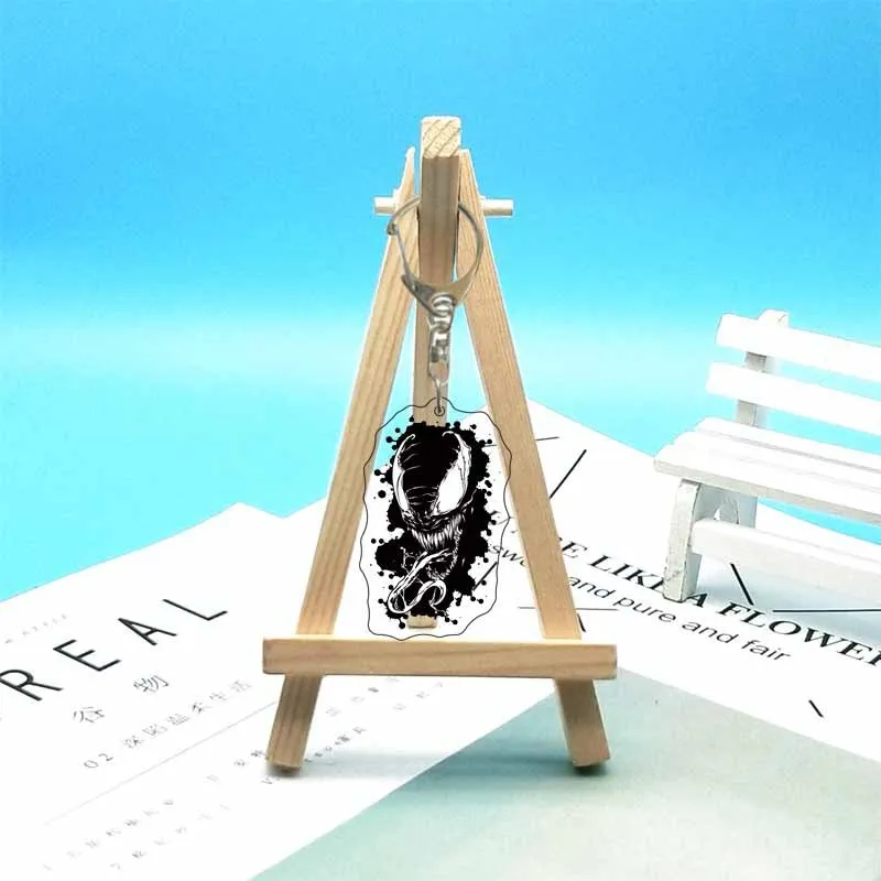 مارفل فينوم الكرتون سلسلة مفاتيح مصنوعة من الأكريليك أنيمي عمل الشكل لطيف مفتاح على ظهره تزيين نموذج الأطفال هدية عيد ميلاد هدية الكريسماس