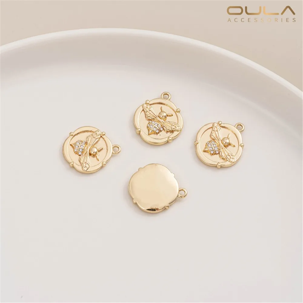 

1PCS 14K Gold-plated and Inlaid Zircon Firefly, Bee and Butterfly Pendant, Diy Bracelet, Necklace, Pendant and Accessory