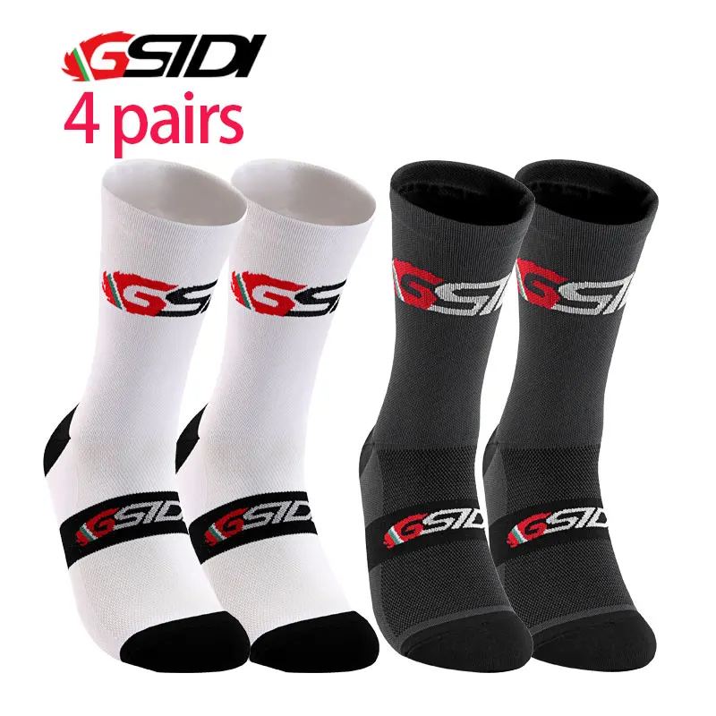 GSIDI 4 Pirs Cycling socks Men Outdoor Sports Socks Bike Professional Road Mtb Men Women Compression Racing running Bicycl