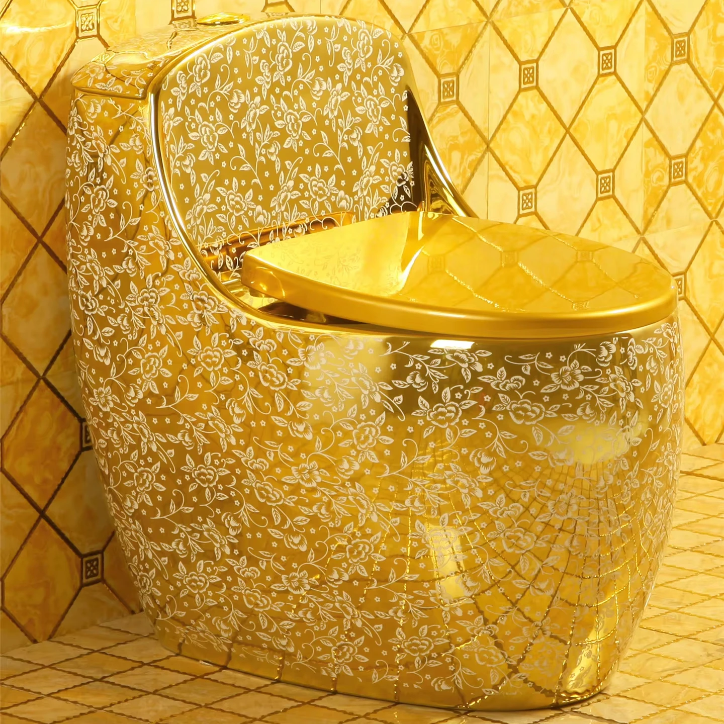 Modern Luxury Small Apartment Toilet New Household Golden Egg Type Concealed Tank Water Saving Siphon Creative Color Bathroom