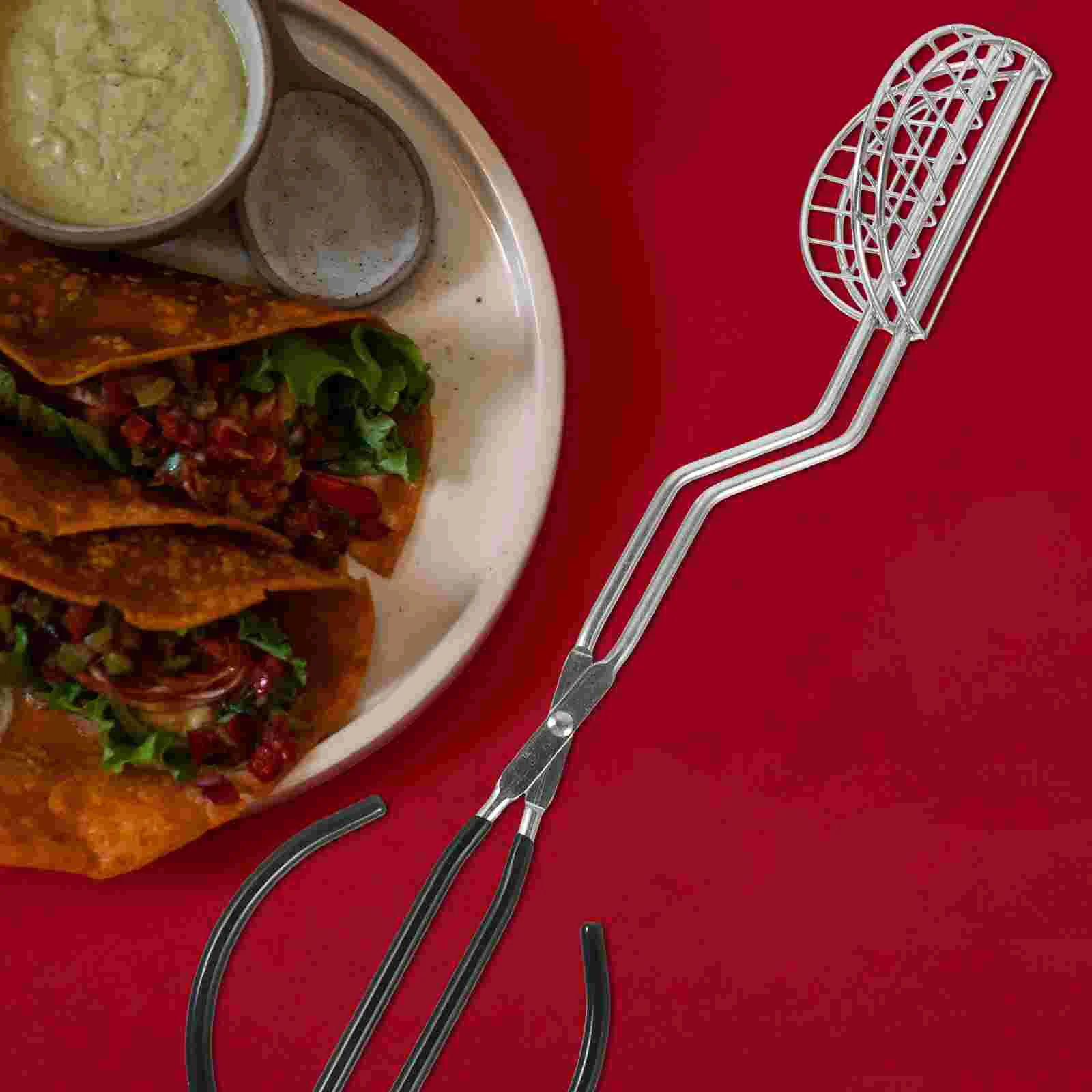 

Stainless Steel Taco Shell Maker Black Handle Tortilla Shaping Clip for Homemade Crispy Taco Shells Easy Fry Flour Corn