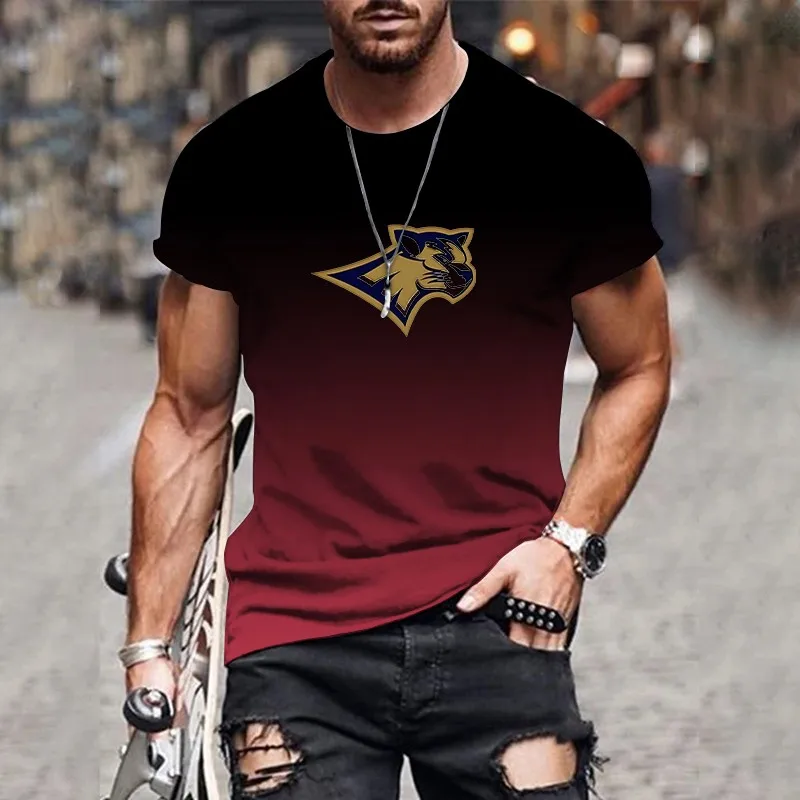 Nueva camiseta de moda de verano de manga corta para hombre con estampado degradado 3D،ropa de calle غير رسمية، #5