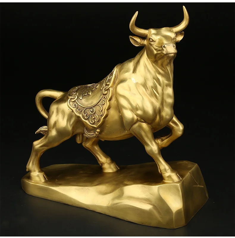 Good luck home SHOP BAR CLUB Business Stock market finance Mascot bring wealth money bronze gold Fortune BULL statue