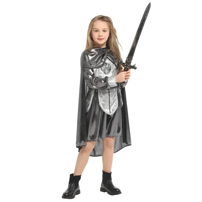 

Ancient Roman Greece Greek Warrior Soldier Gladiator Medieval Knight Costumes for Girls Halloween Party ob;8