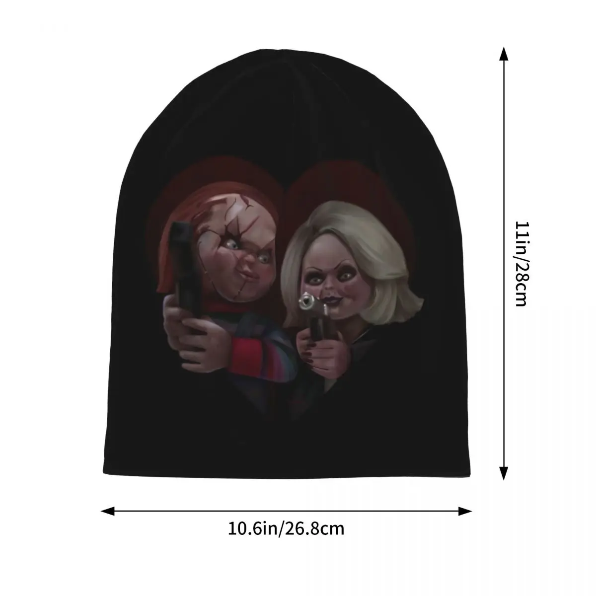 Casual Bride Of Chucky Heart Bonnet Knit Hat Accessories Fall Winter Warm Horror TV Beanie Cap For Men