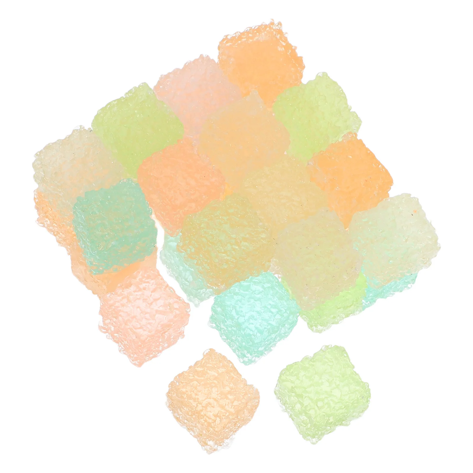 

30Pcs Multicolor Luminous Cube Sugar Charms DIY Craft Decorations Phone Case Accessories Lightweight Reusable DIY Cube Sugar