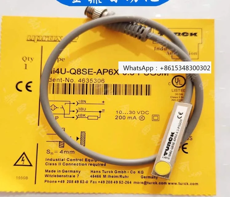 New Turck Proximity Switch Sensor NI4U-Q8SE-AP6X/AN6X-0.3-PSG3M