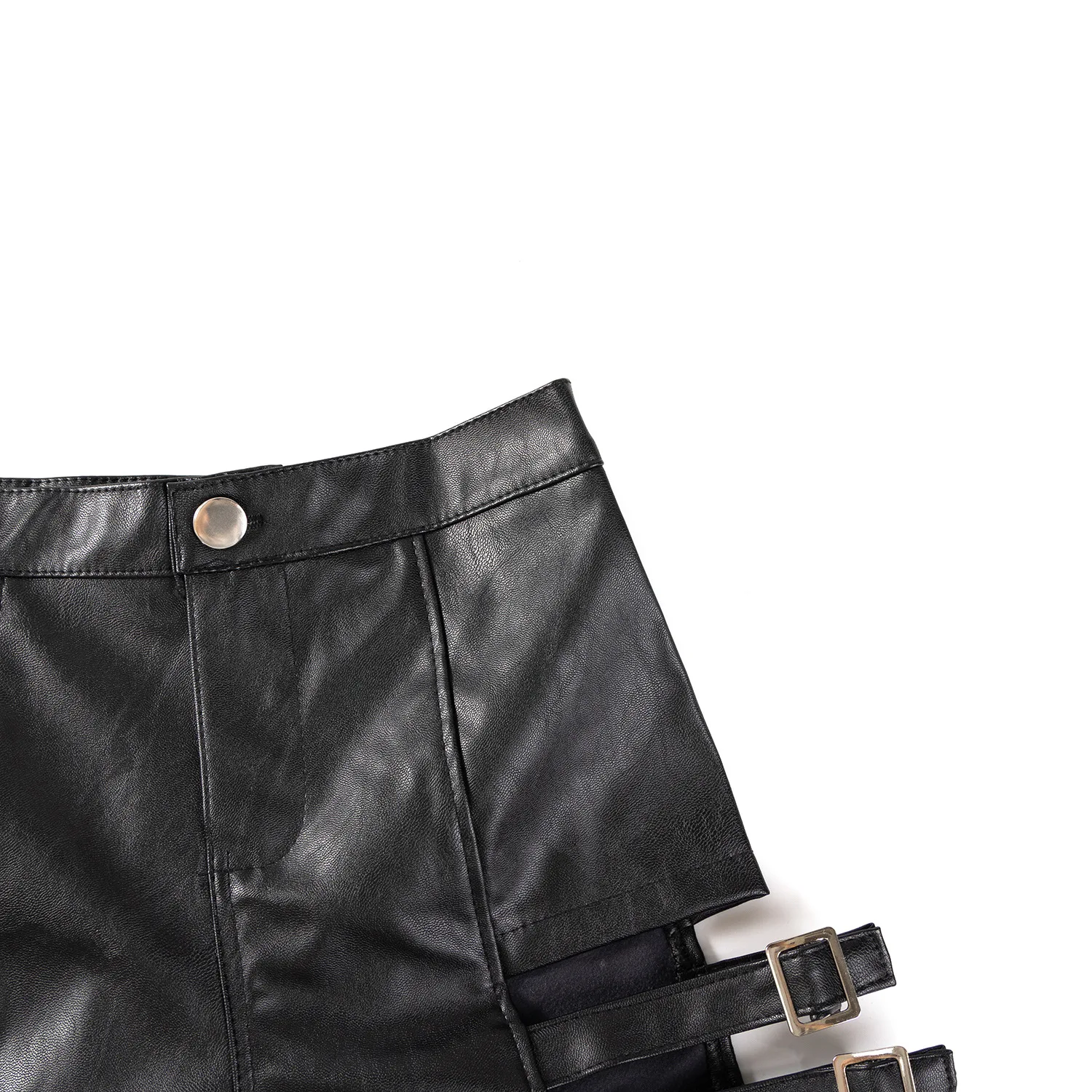 Jesienne nowe seksowne damskie szorty z imitacji skóry czarne hot pants super krótkie klub nocny