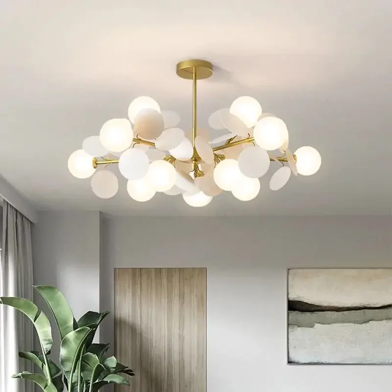 Modern Glass Ball Led Ceiling Chandelier for Bedroom Children's Living Room Pendant Lamp Home Decoration Indoor Lighting Fixture