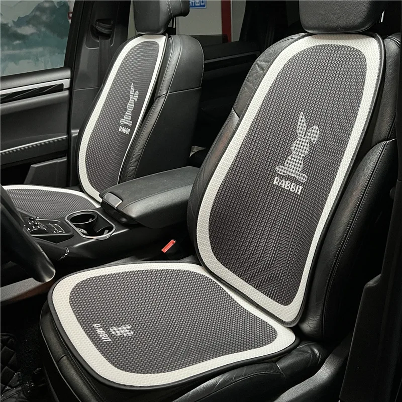 

2024 Cartoon Bunny Car Seat Cushion Pad Breathable Ice Silk Summer Car Seat Cover Protector Mat Dust Proof Interior Accessories