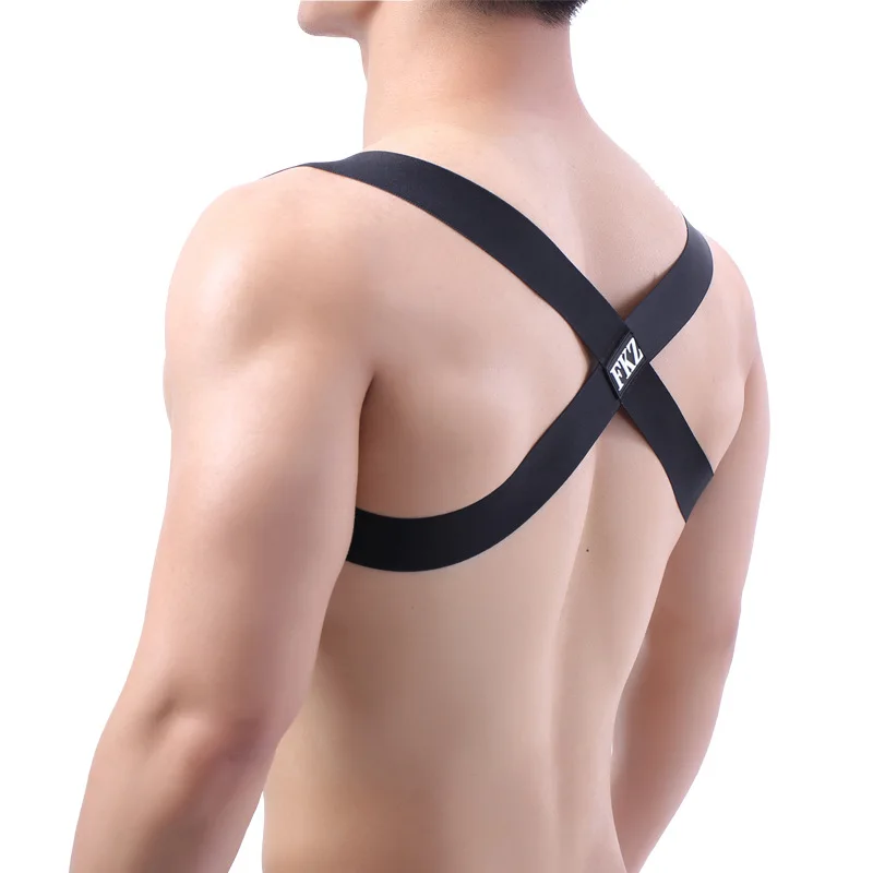 Men X-Shape Back Elastic Shoulder Chest Muscle Harness Belt Costume Strap Sexy Clubwear Pole Dance Harness Belts