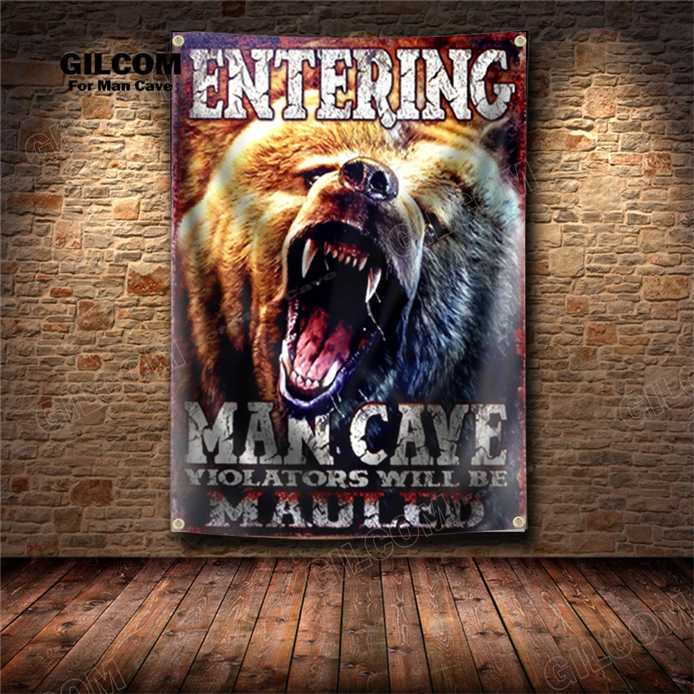 My Tools My Rulers  Retro Banner Flag Workshop Garage  Poster Wall Art Decor Advertisement  Vintage Sign Man Cave Pub Club