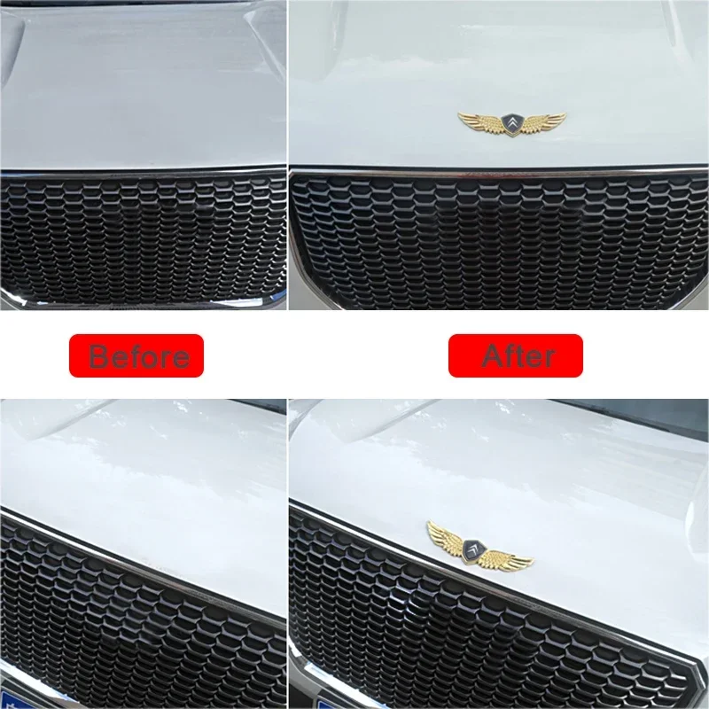 Car Front Trunk Side Badge Sticker Wings Emblem for Citroen Jumper Berlingo C4 C3 C5 C1 DS3 DS5 DS4 Elysee Cactus Accessories