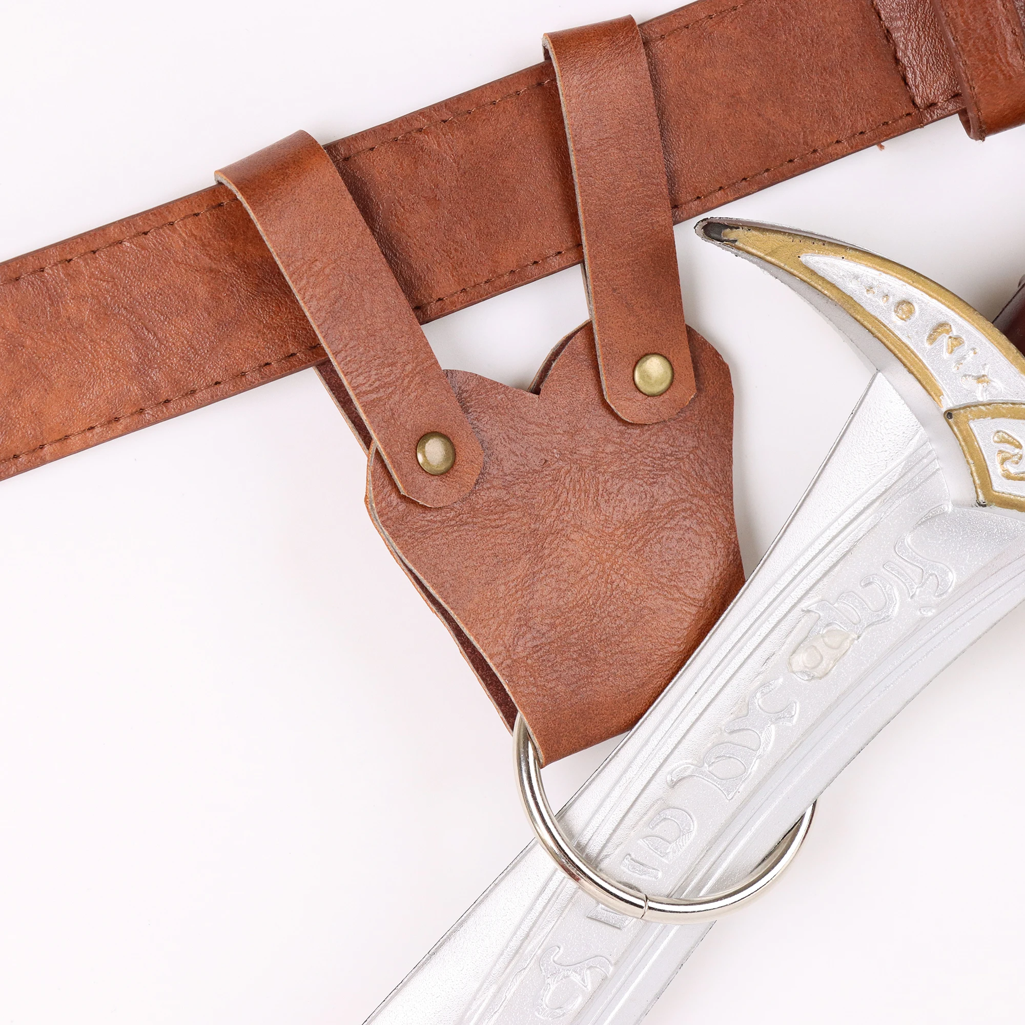 Authentic Viking Medieval Knight Belt Scabbard - Halloween Role Play Accessory with PU Belt Prop