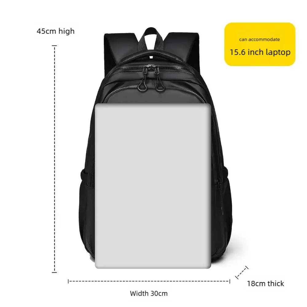 15.6 Inch Laptop Bag Waterproof Student Shoulder Bag with Arcuate Straps Casual Unisex Large Capacity Backpack Simple Design