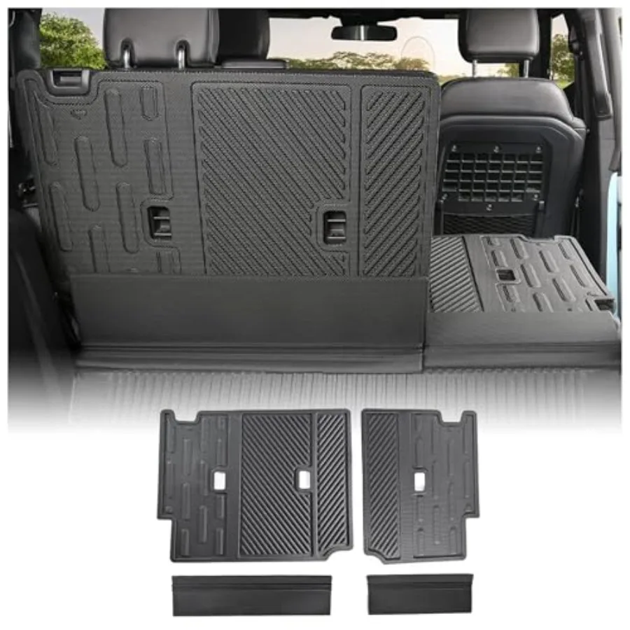 

Rear Seat Back Cover Backrest Protector for Ford Bronco 2021-2024 4-Door Accessories 2025 with Dog Seat Liner 4 Pieces Folding