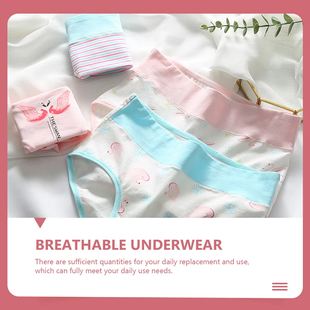 

4pcs Cotton Underwear For Women Seamless Breathable Anti-Leakage Female Underpants Comfortable Sanitary Briefs Adorable Printing