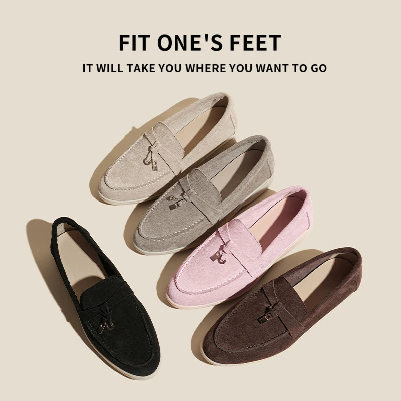 

Женские лоферы из натуральной кожи, без застежек, на плоской подошве, удобные, повседневные, с бахромой, на теплой подкладке, осенне-зимняя обувь больших размеров