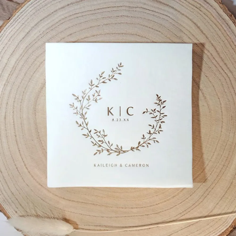 50PCS Personalized Wedding Napkins | Cocktail Napkins | Elegant Napkins | Vintage Gold Foil Wedding Napkins | Wedding Cocktails