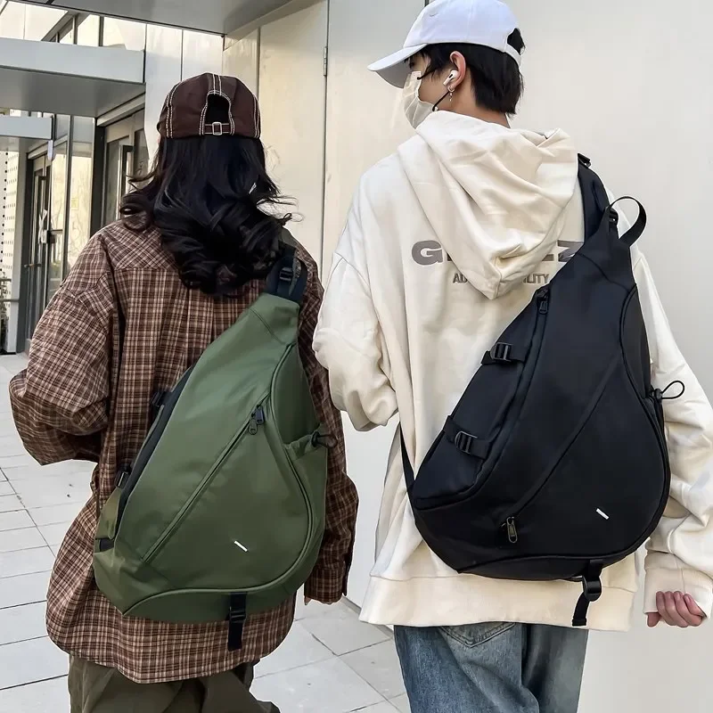 Mochila cruzada impermeable para el pecho, bolso de día informal con hombro caído, 2024