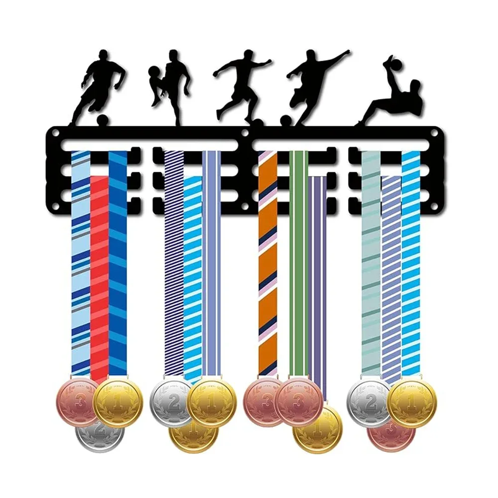 Football/Running/ Ice Hockey Medal Hanger Display Stand for Wall Home Badge Competition Gymnastics Swimming Medal Winner Iron