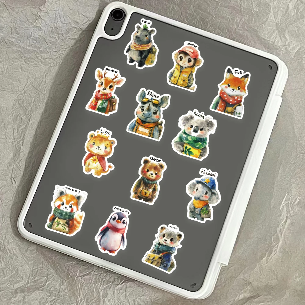 50 個夢のような動物漫画ステッカーパーソナライズされたクリエイティブコンピュータステッカーモバイルステッカー荷物ステッカー DIY 防水ステッカー