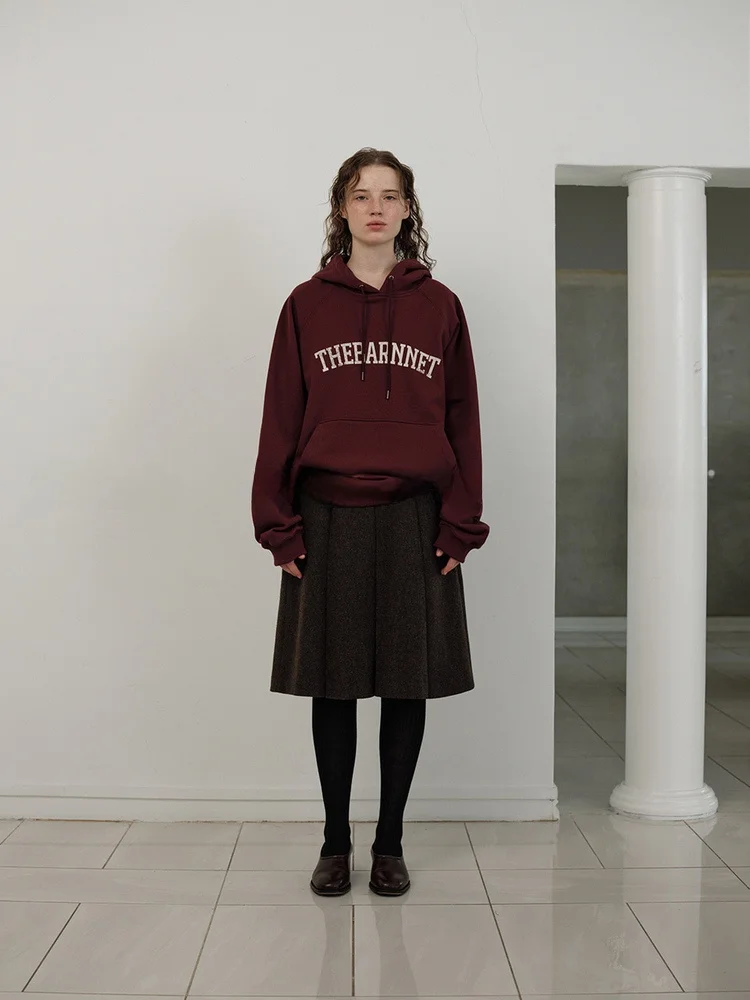 

Юбка-трапеция Barnnet с высокой талией и плиссировкой, универсальная, износостойкая, из шерстяной смеси, для осени и зимы, не деформируется