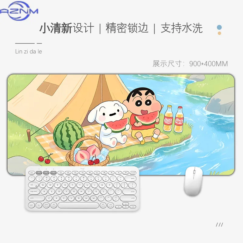 Crayon Shin-chan Mouse Pad Large Cute Cartoon Desk Pads Anime Keyboard Mat Rubber Non-slip Game Accessories