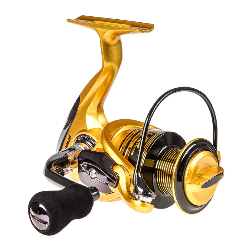 2023 Newest Fishing Spinning Reel 1000-7000Series 13+1 BB 5.5:1Gear Ratio Gold Color Spinning Wheel Baitcaster Reel Carp Fishing